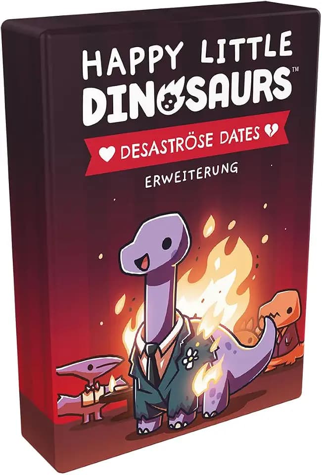 Unstable Games, Happy Little Dinosaurs – Desaströse Dates, Erweiterung, Partyspiel, Kartenspiel, 2-4 Spieler, Ab 8+ Jahren, 30-60 Minuten, Deutsch, Mehrfarbig, Bunt