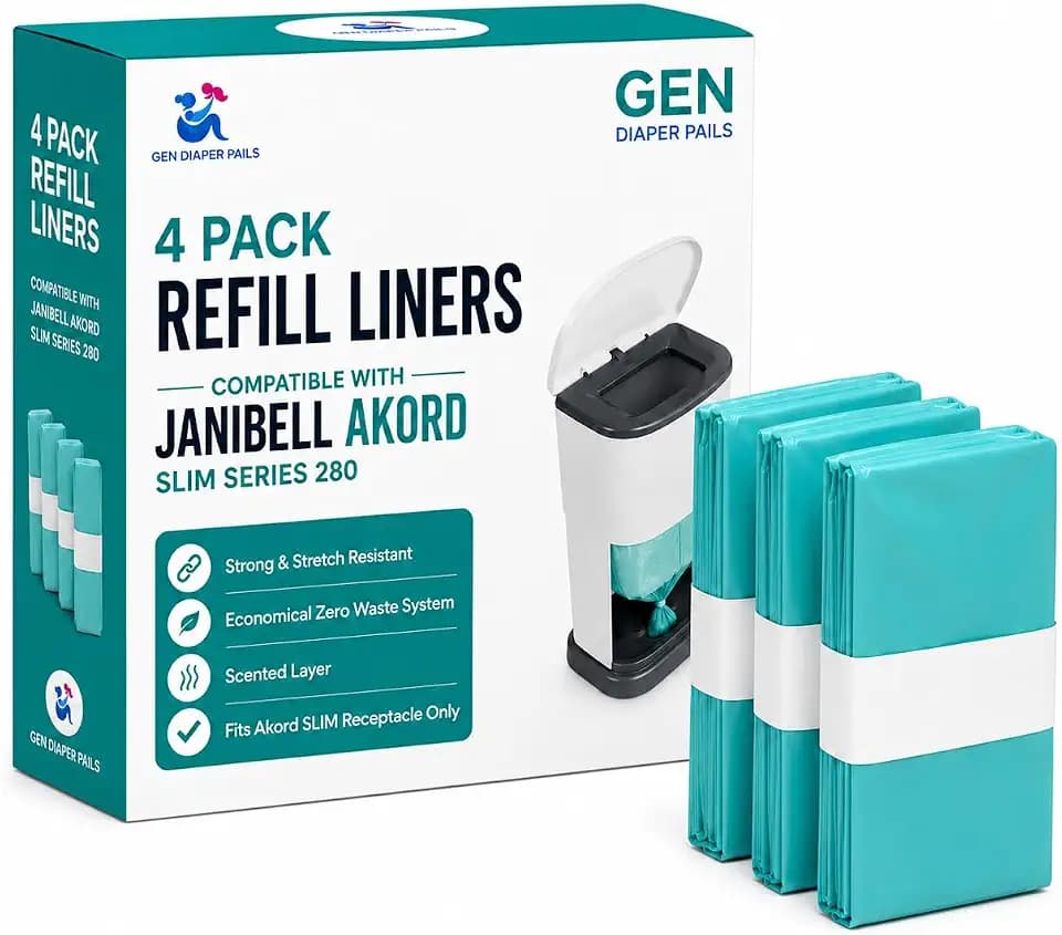 GEN Adult Diaper Liner Refills Compatible with Janibell Akord 280, 4 Pack