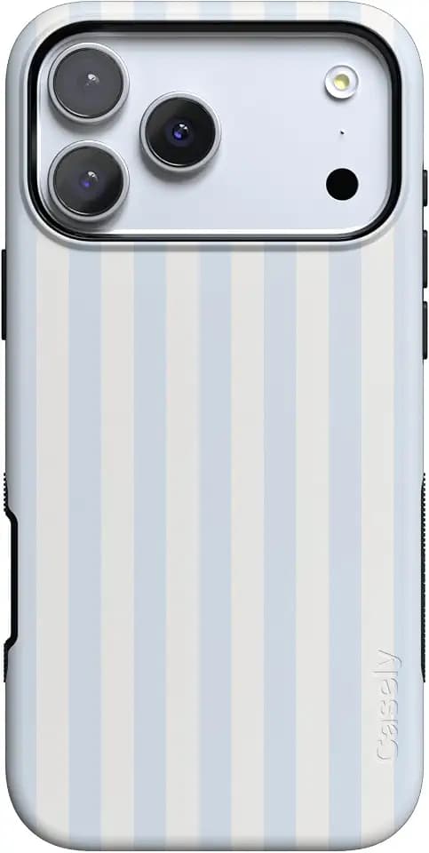 Casely iPhone 17 Pro Max Case | Sunday Best | Blue Stripes | Bold Protective Design | Compatible with MagSafe
