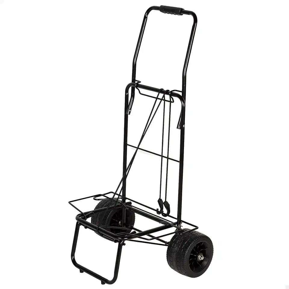 AKTIVE Strandtrolley, 49x40x100 cm, Ø17 All-Terrain-Räder, Stahlrahmen, Ergonomischer Lenker, Elastisches Griffband, Maximale Tragkraft 80 kg, Faltbarer Transporttrolley (62377)