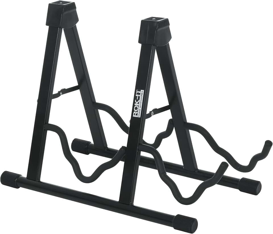 Gator Frameworks Rok It A-Frame Doppel-Gitarrenständer; für die meisten Standard E-Gitarren und Akustikgitarren (RI-GTRAU2X)