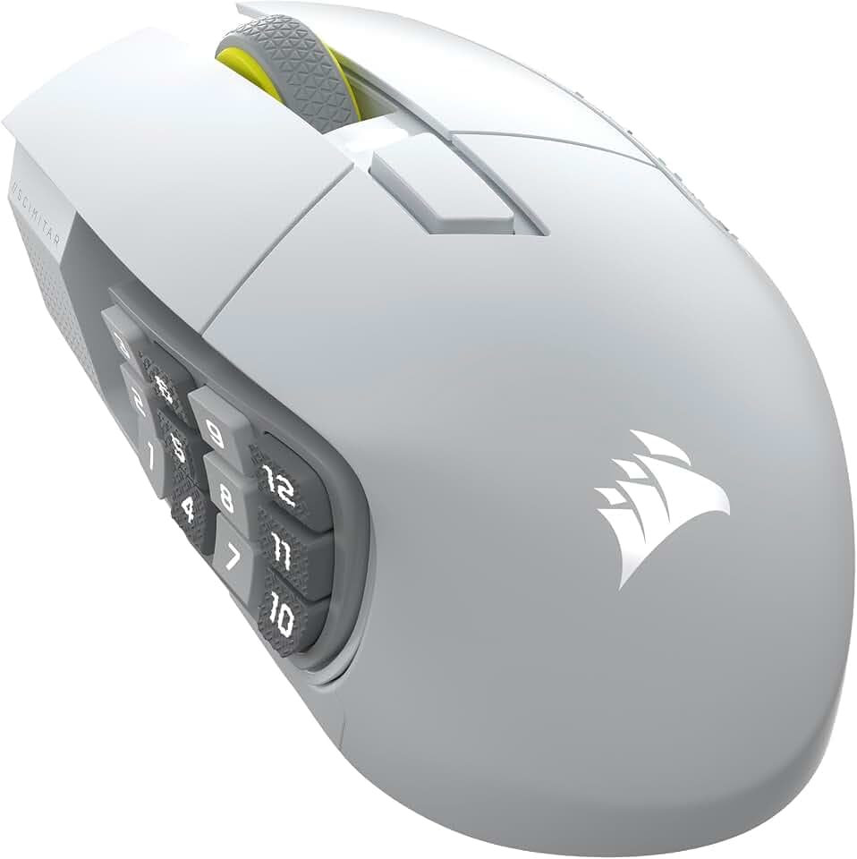 Corsair Scimitar Elite Wireless SE MMO MOBA PC Gaming Mouse – White