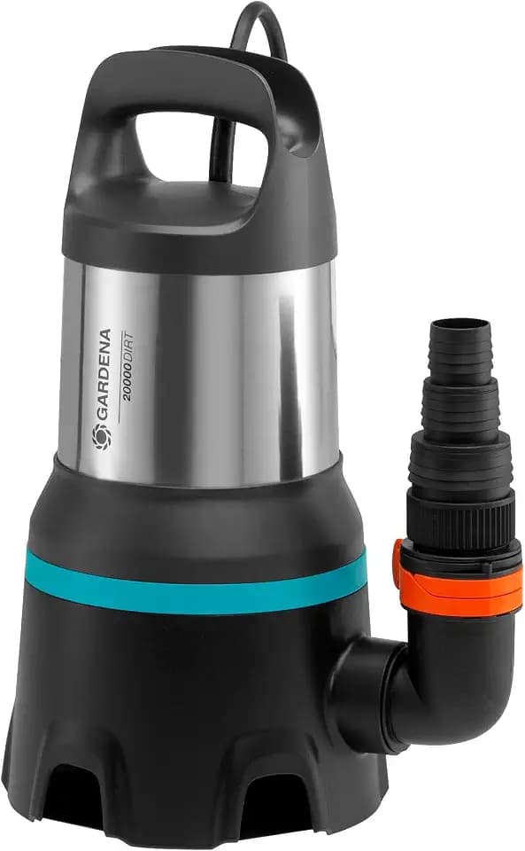 Gardena Schmutzwasser-Tauchpumpe 20000 aquasensor: Tauchpumpe mit 20.000 l/h Fördermenge, für Schmutzpartikel bis zu 35 mm, innovativer Aquasensor, 750 W (09044-20)