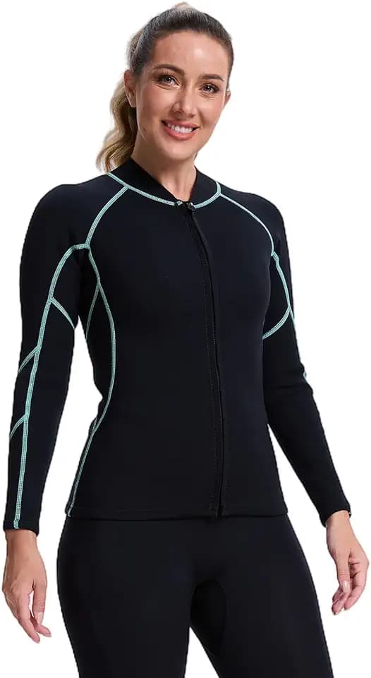 Lemorecn Damen Neoprenanzug Top, 2mm Super-Dehnbar Neoprenjacke