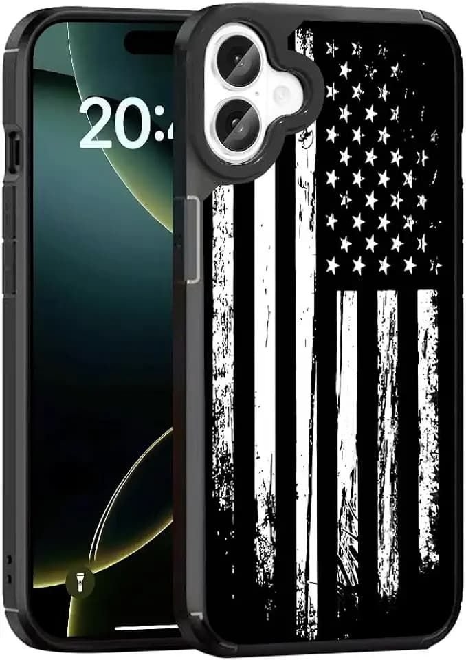 Case for iPhone 17 Air,Black and White Flag Cases for iPhone 17 Air Design for Boys Girl Fans [Anti-Scratch] Non-Slip+Shockproof Rugged TPU Protective Phone Case