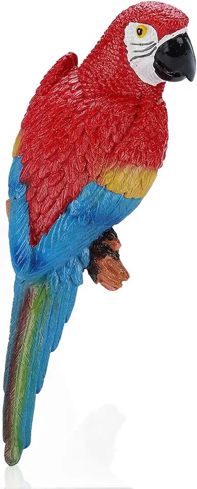 HERCHR Realistische Papageien-Skulptur aus Kunstharz zum Aufhängen, Gartenstatue zum Aufhängen, für Papageien, realistische Vogelfiguren (EIN)