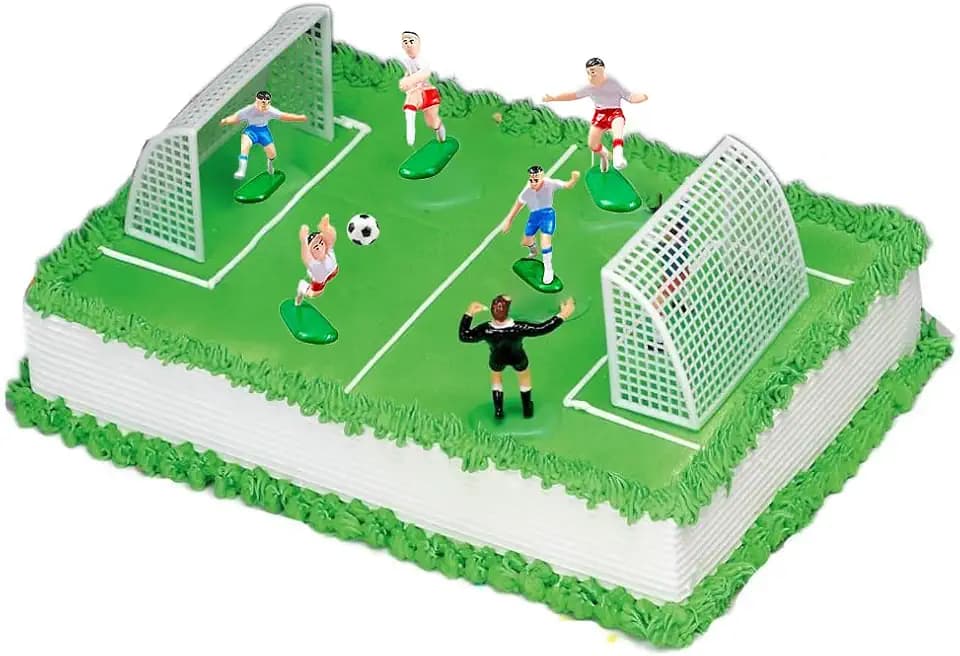 9 Stück Tortendeko Fussball Figuren, Tortenaufleger für Fußball Geburtstag Junge, Fussball Deko Torte Kuchendeko für Geburtstag Fußball Party Cupcake Toppers Deko