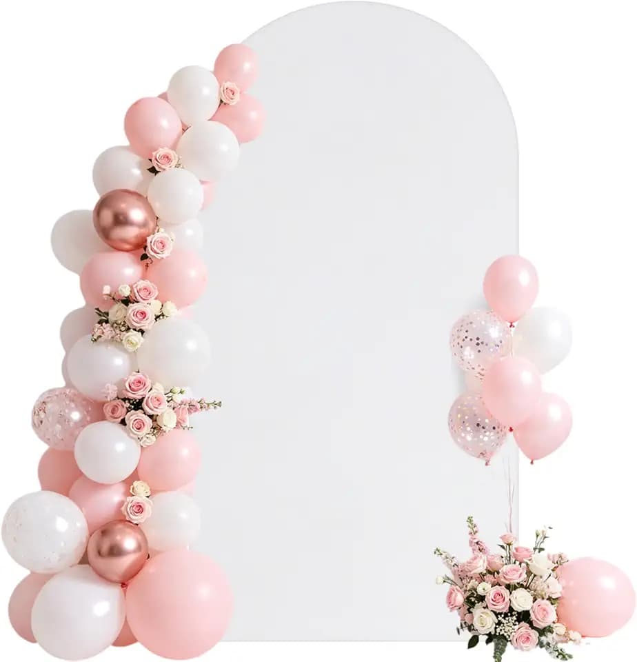 7.2FT Wedding Arch Backdrop Cover, White Arch Backdrop Cover Spandex Stretchy Backdrop Stand Cover for Birthday Party Banquet Ceremony Decoration