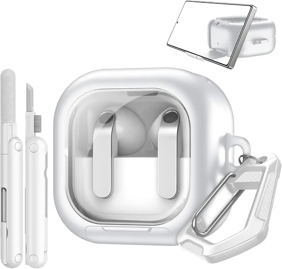 TiMOVO Clear Case for Galaxy Buds 4 & Galaxy Buds 4 Pro (2026), White