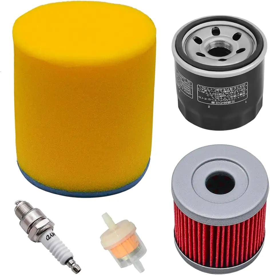 Air Oil Filter Kit Fit for Suzuki Eiger 400 LT-A400 LT-F400 King Quad 400 LTA400 LTA400F 13780-03G00 16510-03G00 With Spark Plug