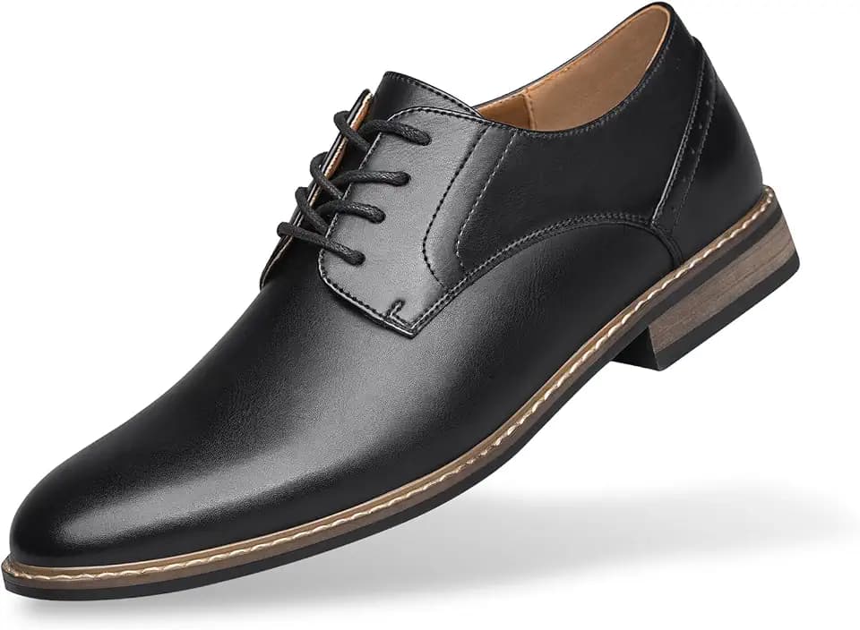 SILENTCARE Men's Oxford Formal Black Dress Shoes Business Comfortable Classic Wingtip Lace Up Shoes