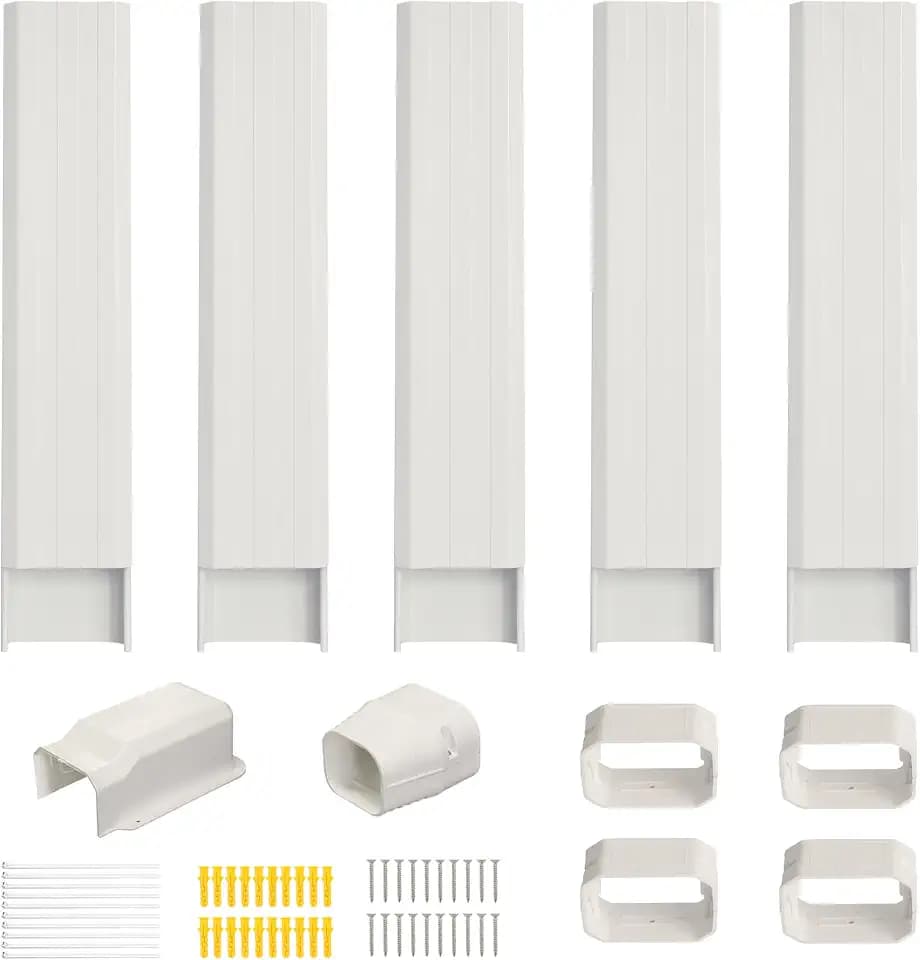 4" 7.5Ft Mini Split Line Set Cover, PVC Air Conditioner Line Set Cover Kit