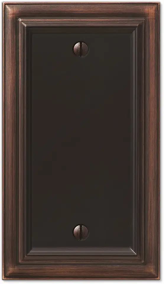Amerelle Continental Single Blank Cast Metal Wallplate in Aged Bronze
