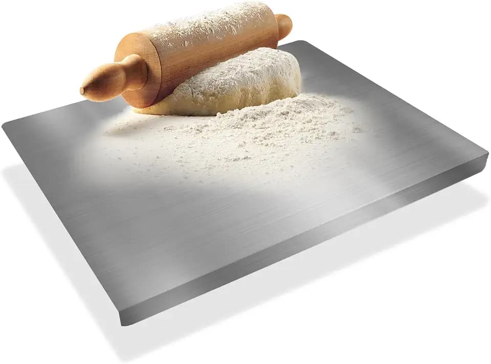 Edelstahl-Schneidebrett 50 x 40cm,Küche Schneidbrettchen,Schweres Schneidebrett zum Kochen, Backen Brot Restaurant zum Kneten, für Fleisch, Gemüse für Küche Bar