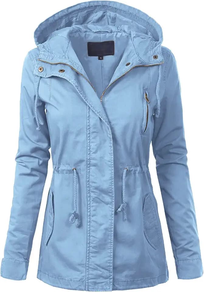 MixMatchy Women's Utility Anorak Jacket Hooded Military Safari Coat