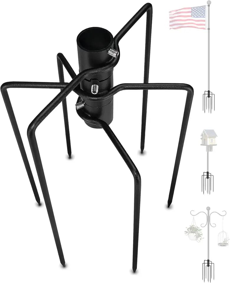 Black 304 Stainless Steel Pole Stabilizer Stand Base