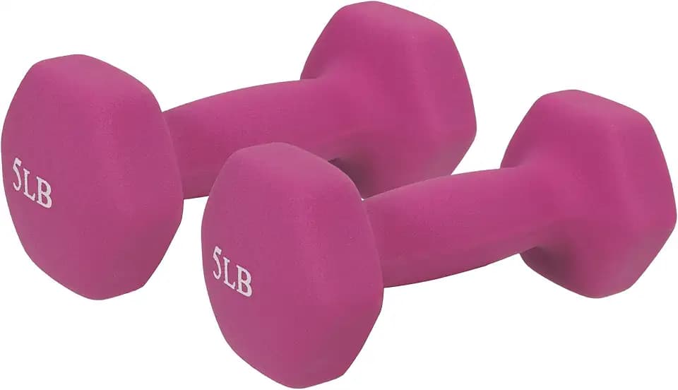 Sunny Health & Fitness Neoprene Hex Dumbbell for Home Gym 2-10 lb Pair