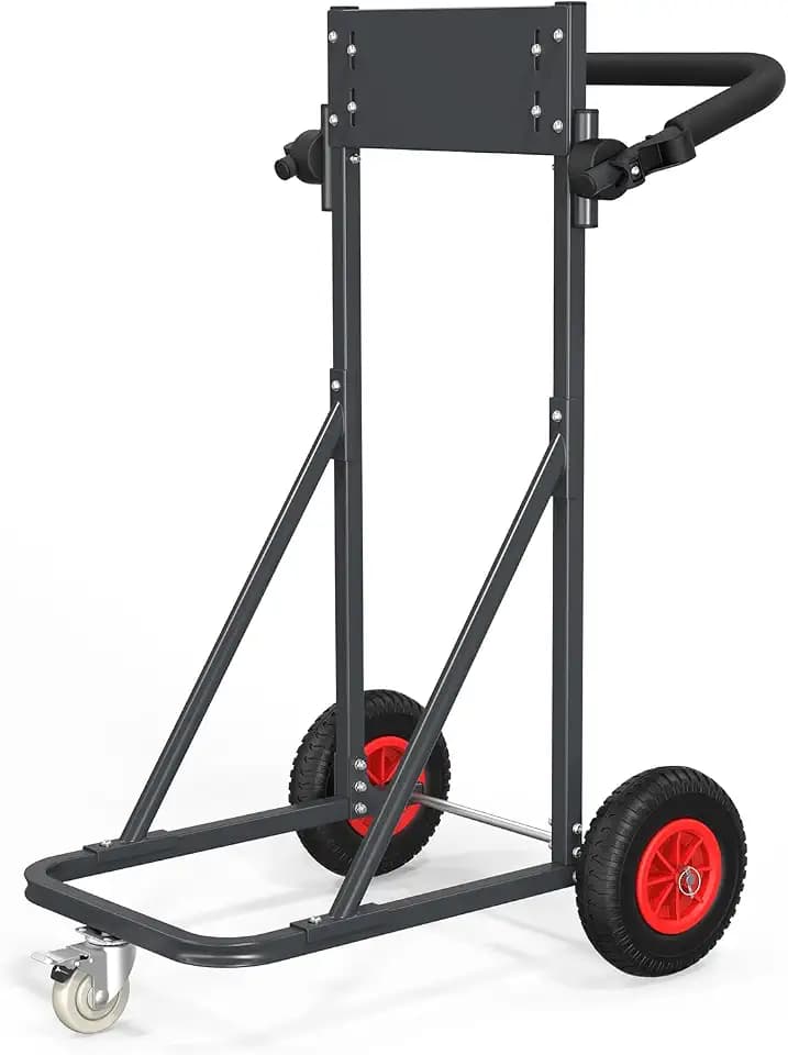 TUFFIOM Outboard Boat Motor Stand, Heavy Duty Outboard Engine Stand Carrier Cart Dolly, Boat Motor Support Stand 40lbs Capacity w/Lockable Swivel Wheel for Motor Storage, Repair, Maintenance