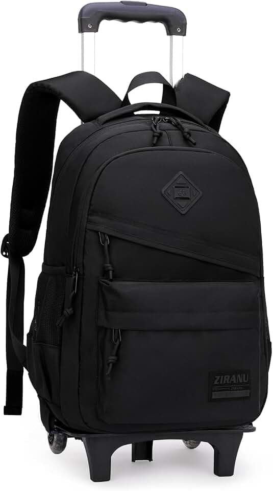 Boys Rolling Backpack with Wheels, Wheeled Trolley Bookbag for Kids