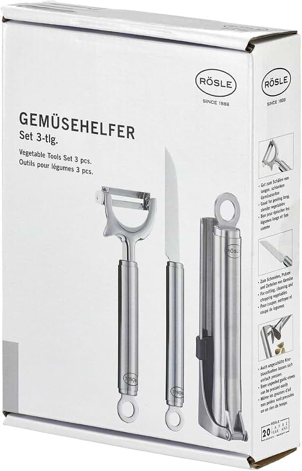 RÖSLE Gemüsehelfer-Set 3-teilig, Edelstahl 18/10, spülmaschinengeeignet