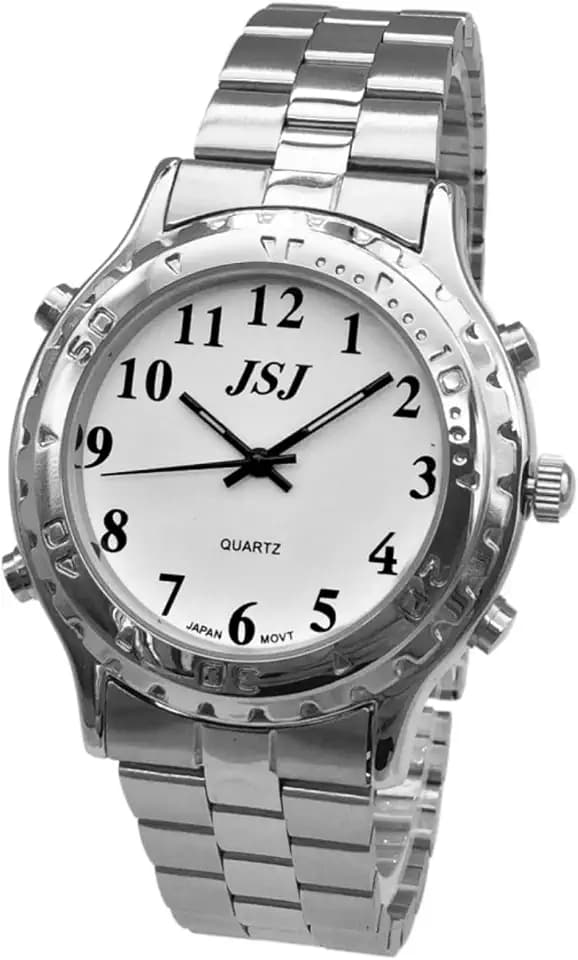 Sprechende Armbanduhr, analog, mit Alarm, Anzeige der Uhrzeit in Arabisch, für Blinde und Sehbehinderte, Armband, Armband, Armband