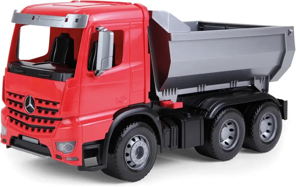 Lena 04610 - Worxx Muldenkipper Mercedes Benz Arocs, ca. 45 cm, Baustellen Spielfahrzeug für Kinder ab 3 Jahre, robuster Kipper LKW mit verriegelbarer Kippmulde und beweglicher Heckklappe