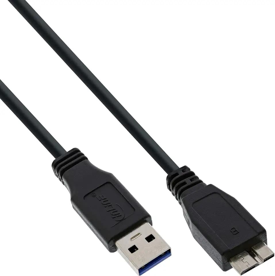 InLine 35415 USB 3.0 Kabel, A an Micro B, schwarz, 1,5m