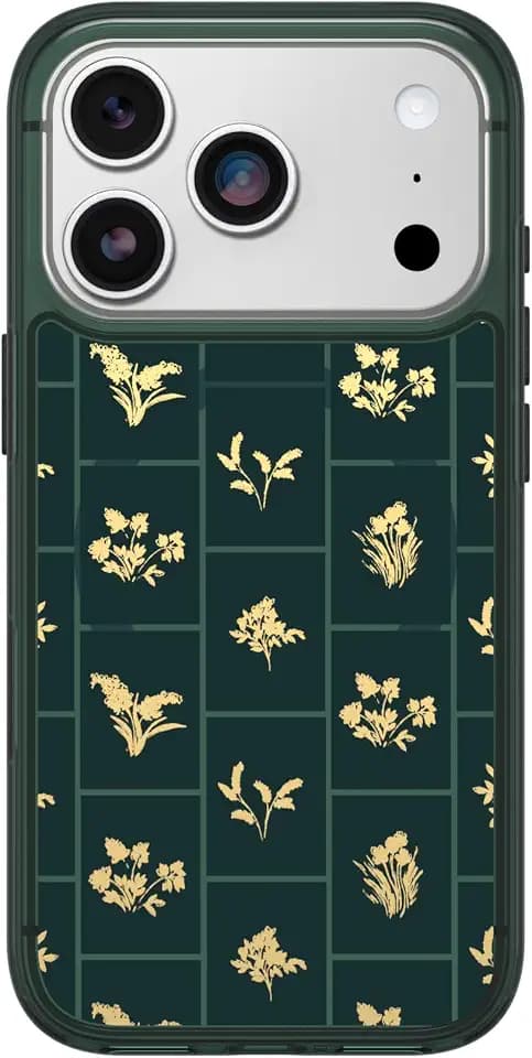 OtterBox iPhone 17 Pro Symmetry Series Clear Case - Golden Bloom - Green