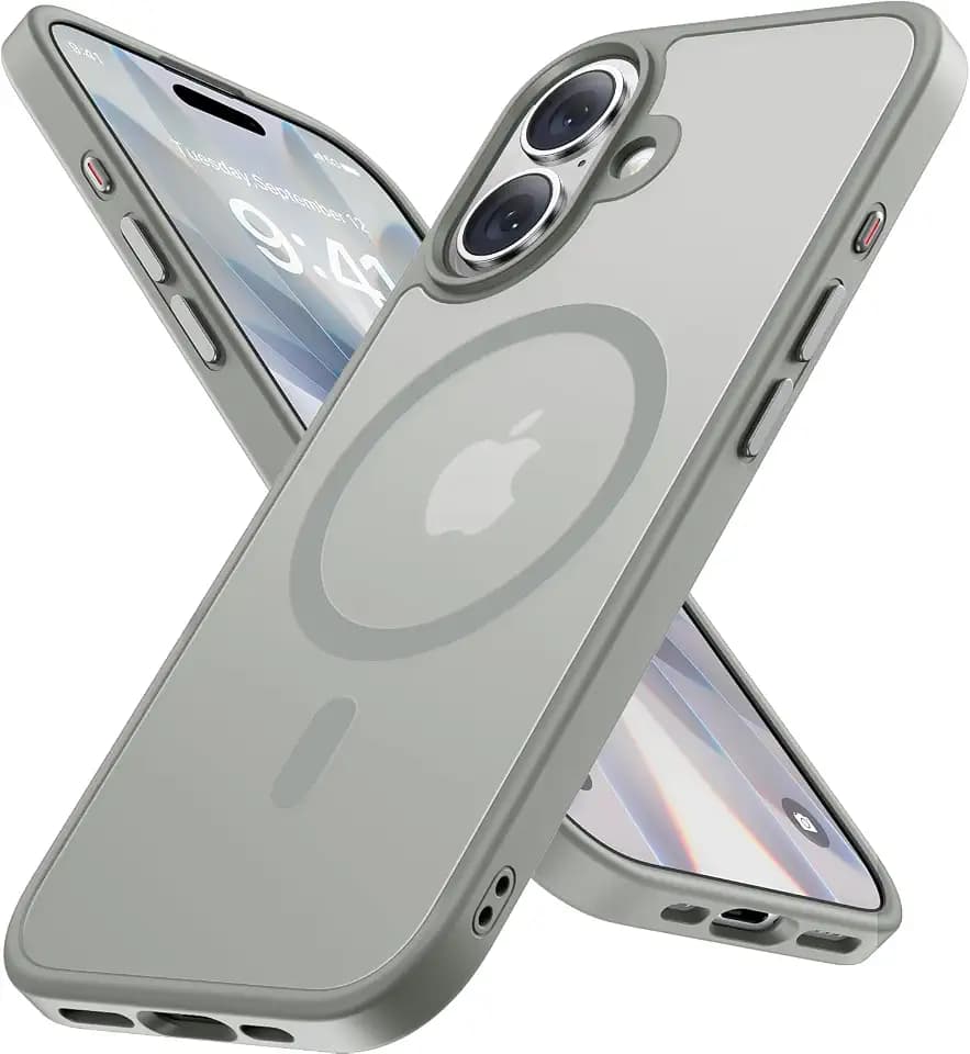Miracase für iPhone 17 Hülle für Magsafe [TOP Militärschutz & Magnetkraft] Stoßfest Kratzfest mit Samtiger Haptik Handyhülle für iPhone 17 6,3", Matt-Grau