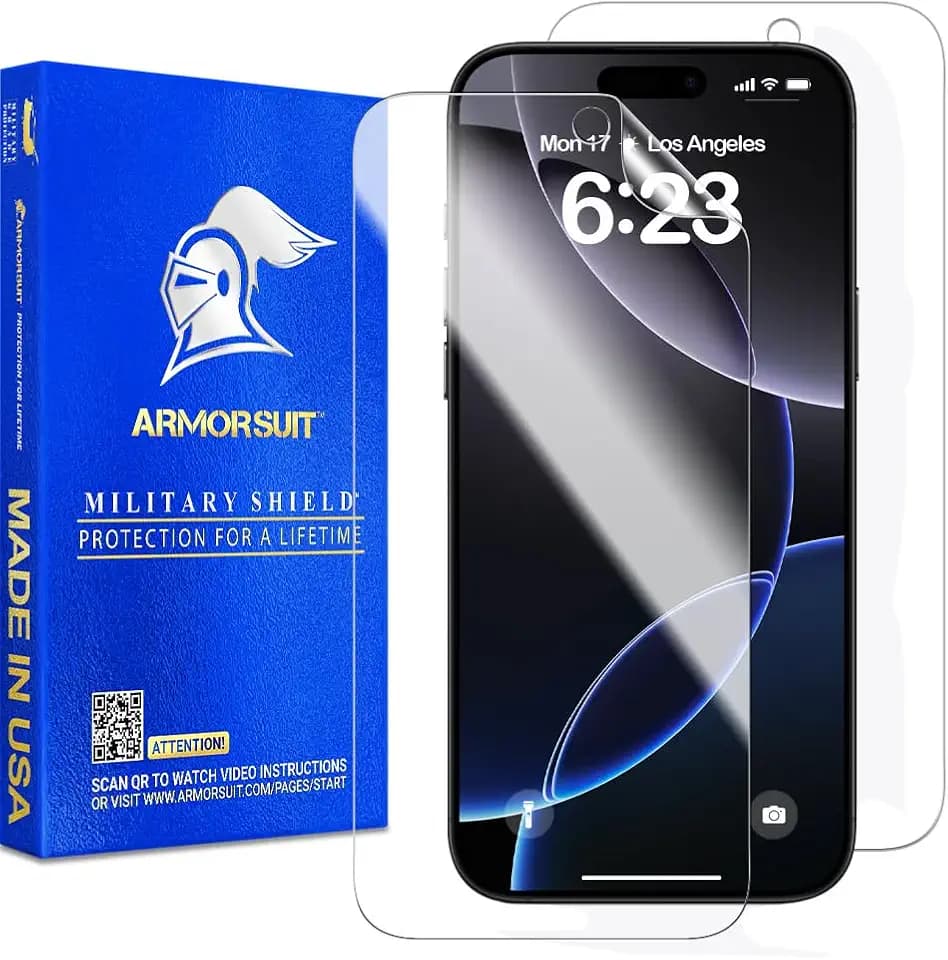 ArmorSuit 2 Pack for iPhone 16 Pro Max Screen Protector Case Friendly MilitaryShield HD Clear Film - Made in USA