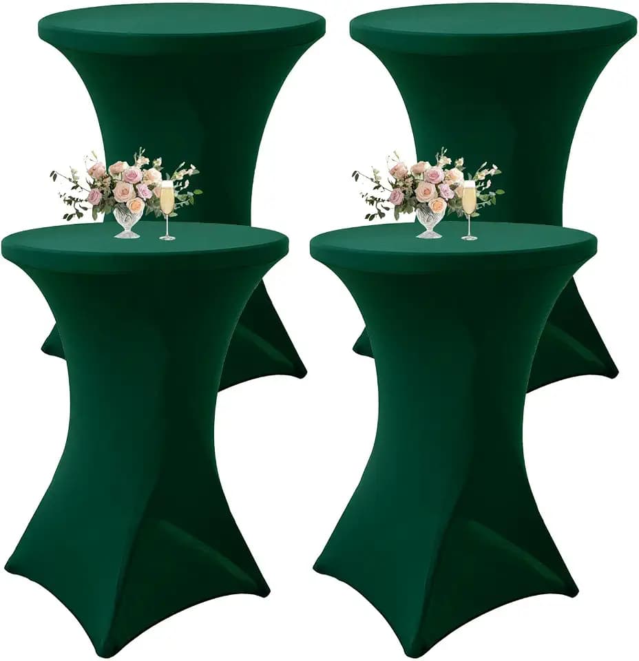4Pack Forest Green Cocktail Table Cover 32x43Inch Cocktail Table Tablecloth