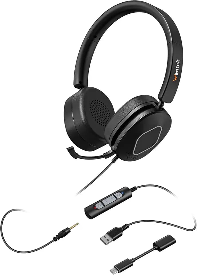 Wantek USB Headset with Noise Canceling Microphone