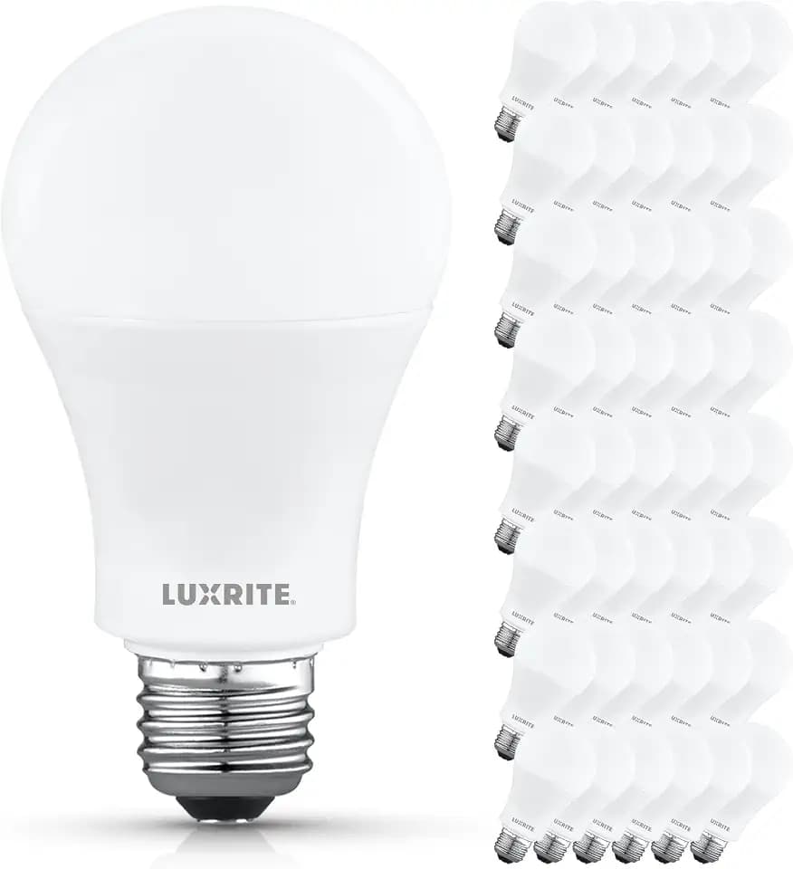 LUXRITE A19 LED Light Bulb 100 Watt Equivalent, 3000K Soft White (48 Pack)