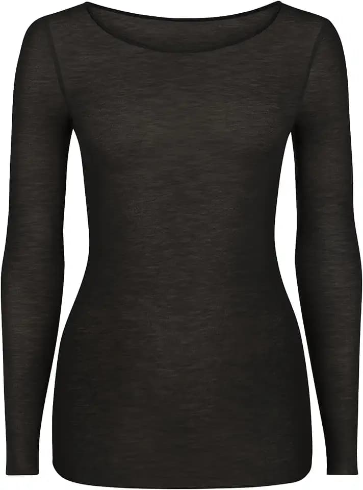 Nur Die Light & Warm Longsleeve mit Kaschmir Oberteil leicht warm weich langärmlig elegant Langarm-Unterhemd Damen