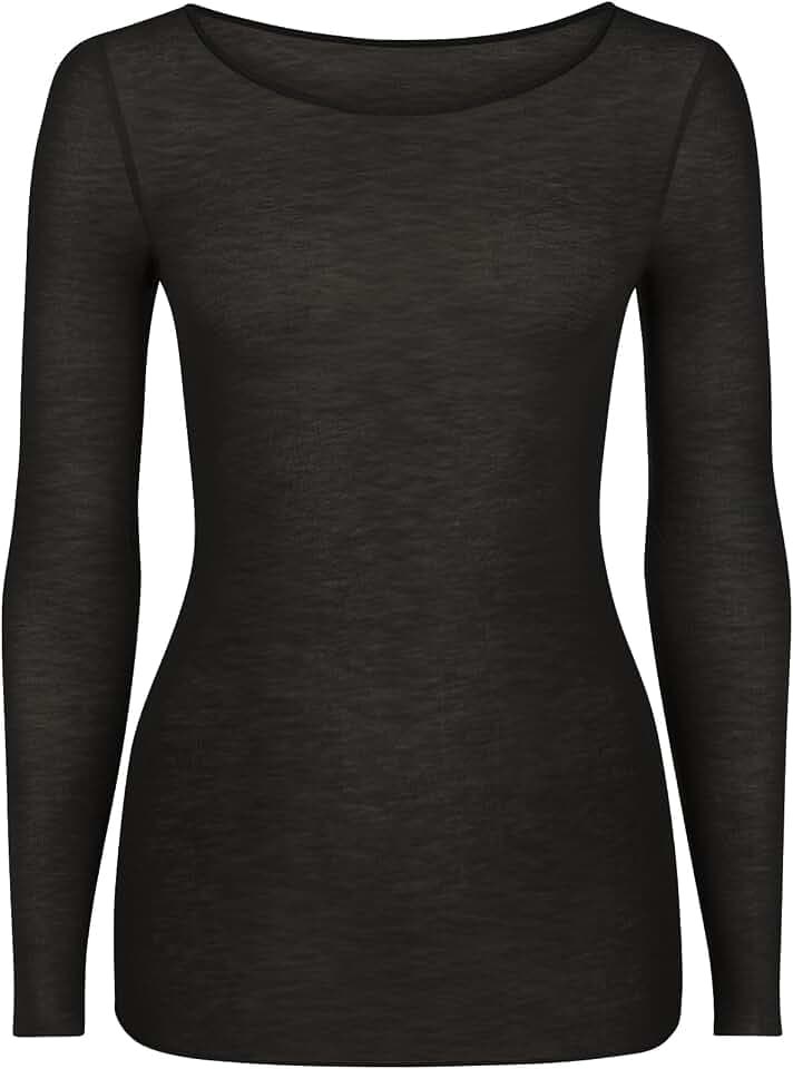 Nur Die Light & Warm Longsleeve mit Kaschmir Oberteil leicht warm weich langärmlig elegant Langarm-Unterhemd Damen