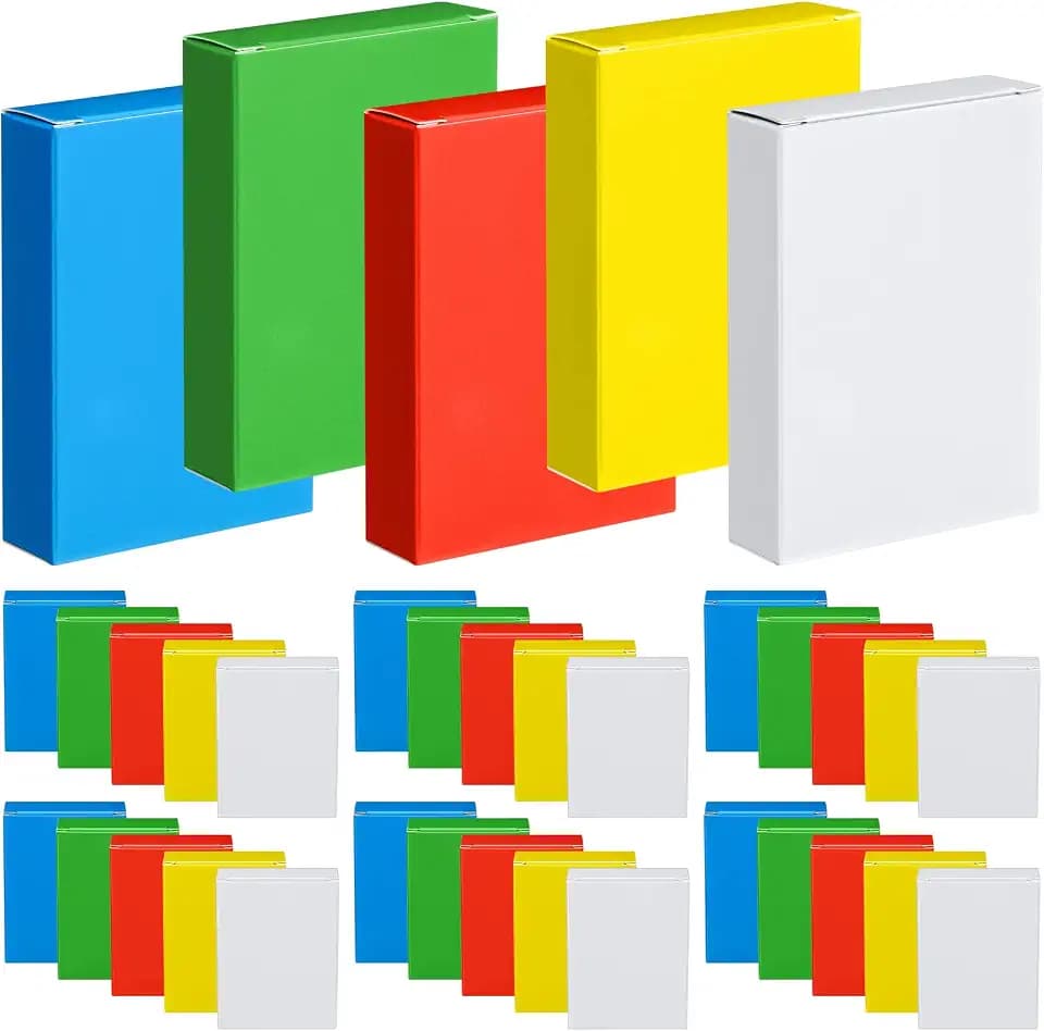 Jexine 50 Pcs Playing Card Box Bulk Empty Case Card Holder,Light Color
