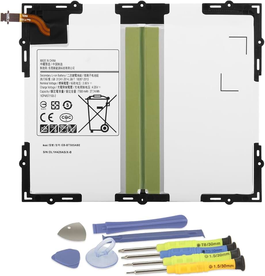 EB-BT585ABE EB-BT585ABA Tablette Akku für Galaxy Tab A 10.1-Inch 2016 T580 T585 T587 P580 P585 S Pen WiFi SM-T580 SM-T585 SM-T585C SM-P580 SM-T587 SM-T587P Tablet Battery with Tools 7300mAh