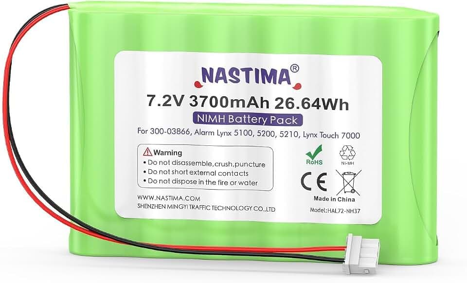 NASTIMA 7.2V NIMH Battery Compatible with Honeywell Alarm Lynx 5100, 5200