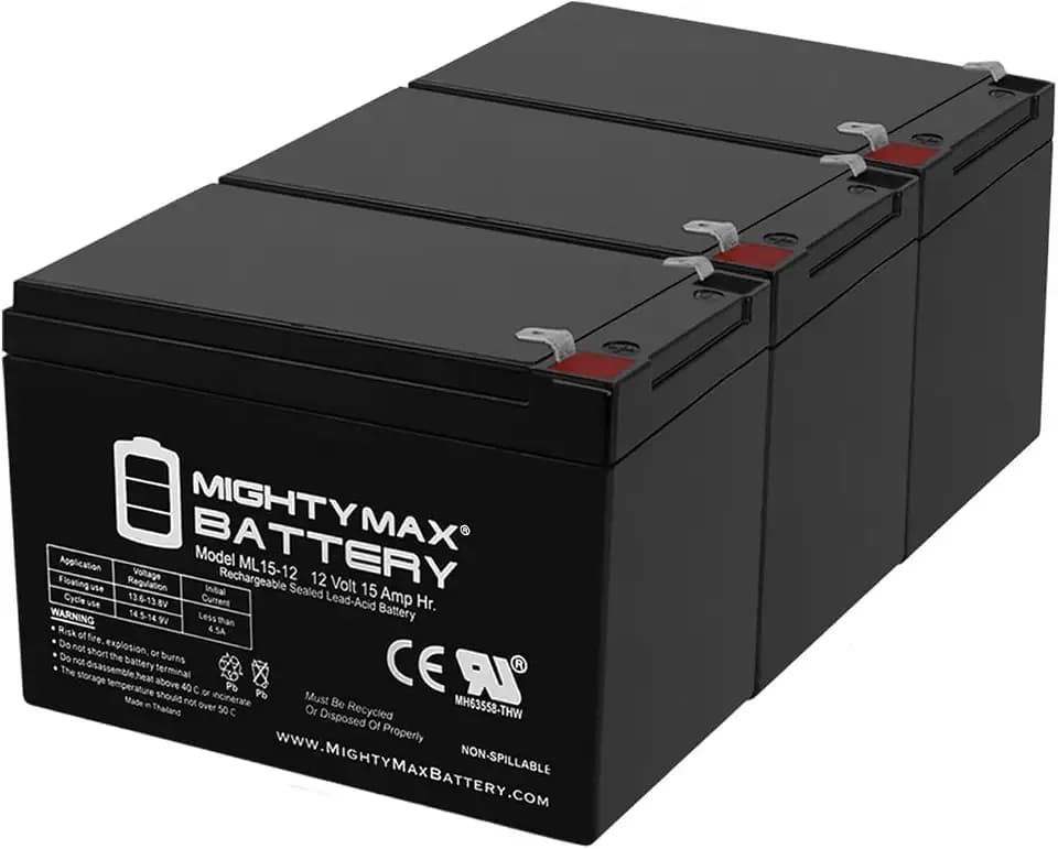 Mighty Max Battery 12V 15AH F2 Replaces Razor 15165070 MX650 Dirt Rocket - 3 Pack