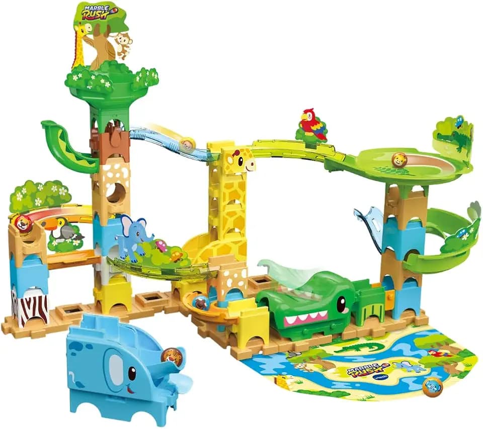 Marble Rush Tierisches Action Set J100 – 58 Bauteile & Kugelbahn