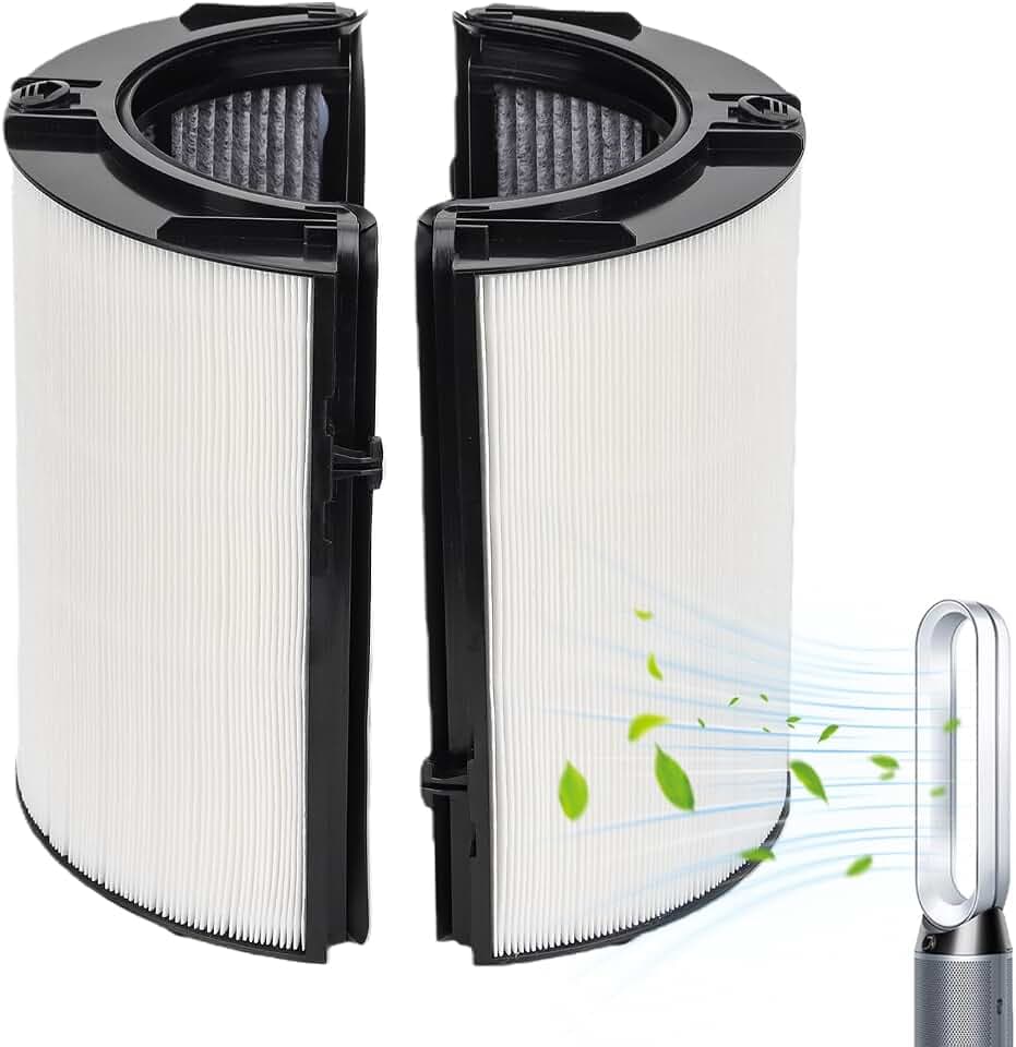 2 in 1 HEPA Ersatzfilter Kompatibel mit Dyson Luftreiniger DP04 HP04 HP06 HP07 HP09 PH01 PH02 PH03 TP04 TP06 TP07 TP09,360° Glass H13 HEPA & Aktivkohle Filter, #965432-01 & 970341-01