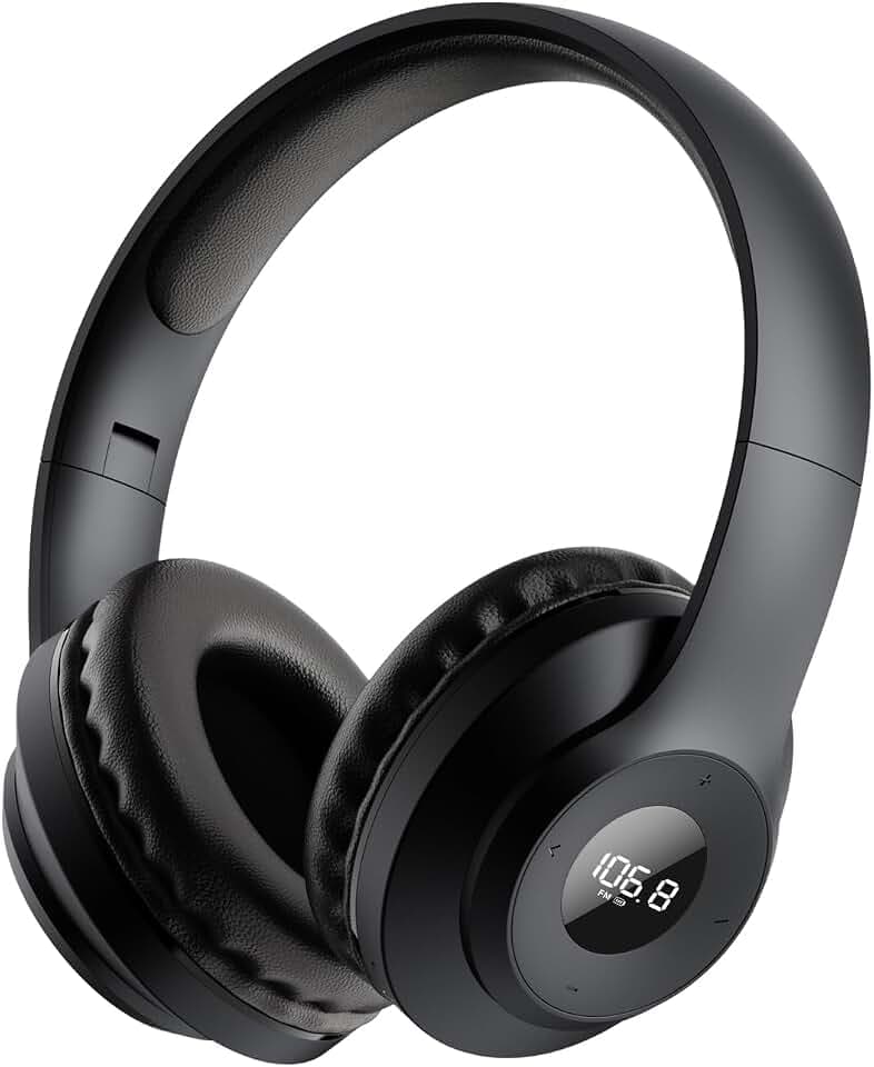 X5 Rechargeable & Portable FM Radio Headphones Mowing (Black)