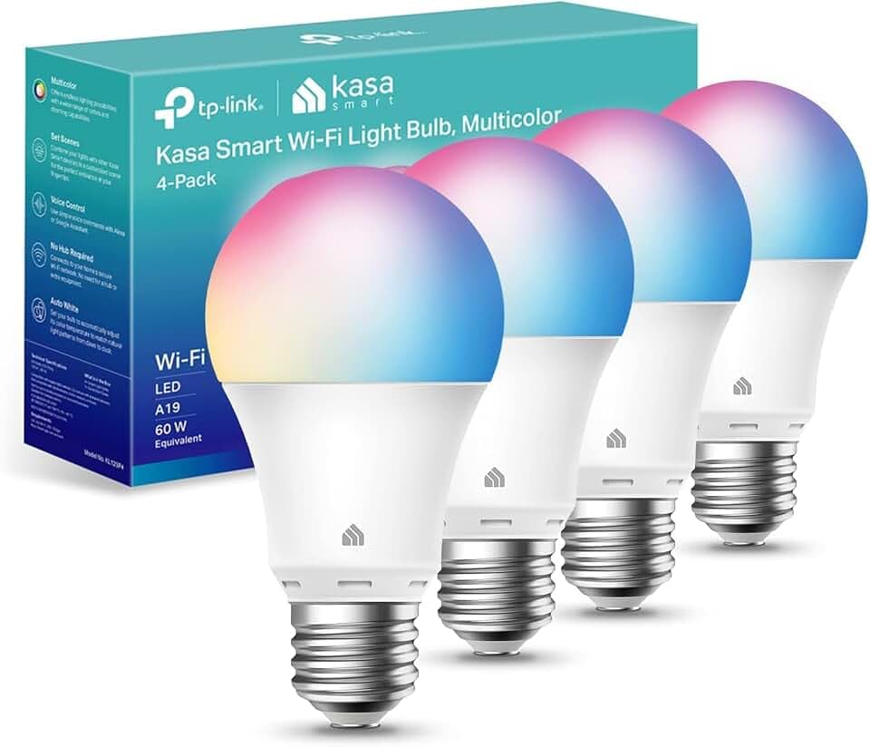Kasa Multicolor Dimmable Wi-Fi Smart Bulb, A19, KL125P4