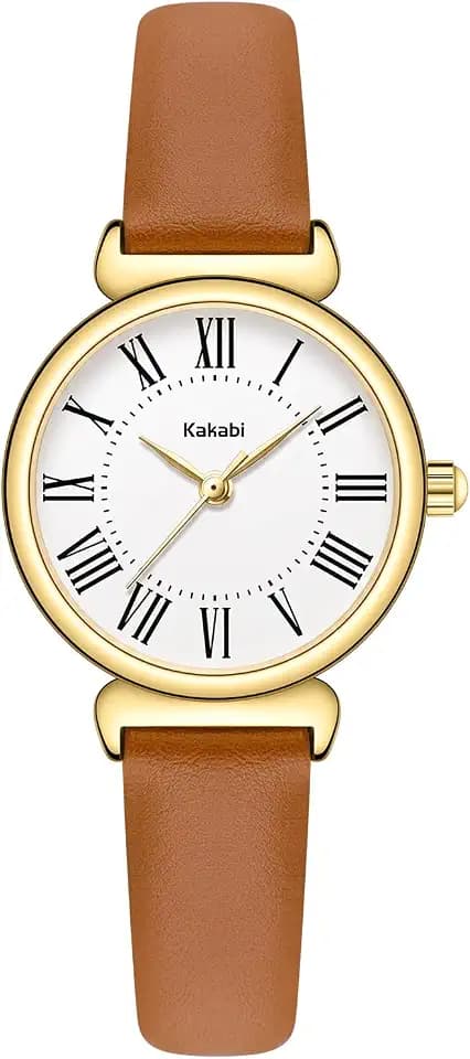 Women's Leather Watch Roman Numeral 30M Waterproof