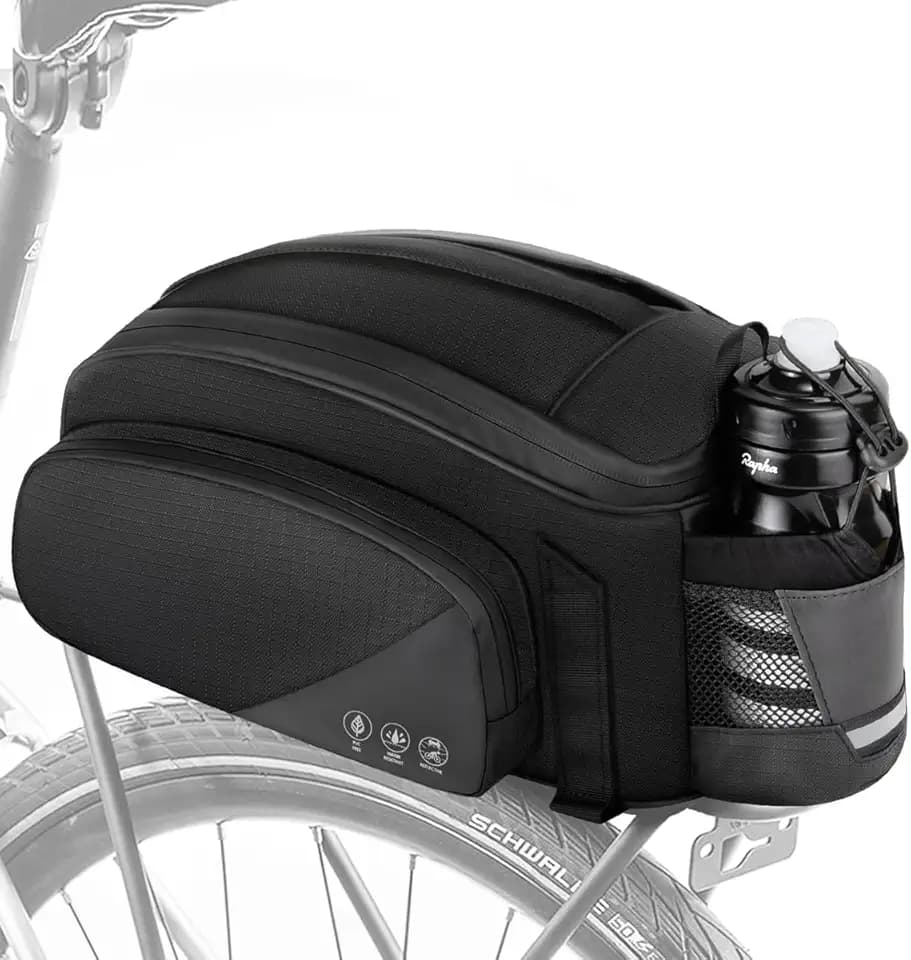 WOTOW Rear Bike Rack Bag, 12L Waterproof Saddle Trunk Bag for Bicycle