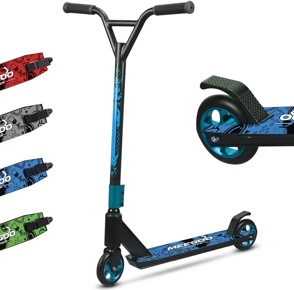 MEE GOO Pro Freestyle Stunt-Scooter ABEC-10 Kugellager, Trick-Scooter aus Leichter Legierung mit Rad aus Aluminiumlegierung, Rahmen bis zu 100 kg für Fortgeschrittene und Anfänger, Skatepark