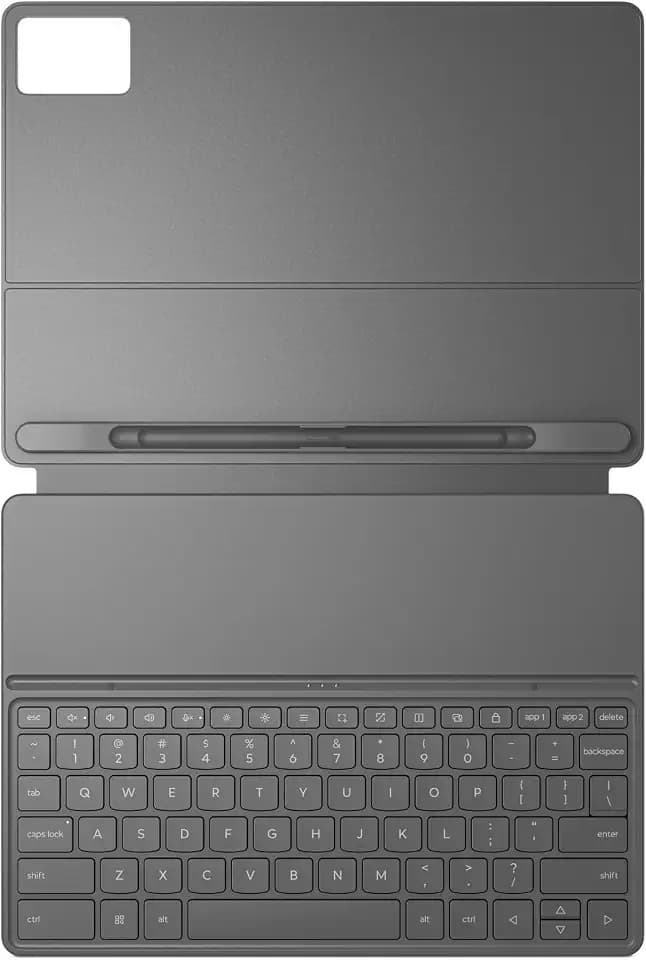 Lenovo Folio Keyboard for Idea Tab Plus, Magnetic Tablet Keyboard Case with Pogo Pin Connection & Built in Pen Holder, Slim Lightweight PU Leather Cover, Luna Grey
