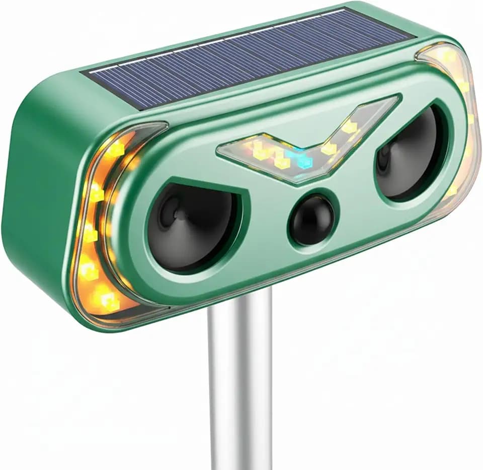 2026 Upgraded Solar Ultrasonic Animal Repellent Outdoor, Cat Repellent Outdoor with Motion Detection, Rabbit for Yard Garden Farm,Rabbit,Squirrel,Deer,Raccoon,Skunk,Rodent Animal Repeller,1pack,Green