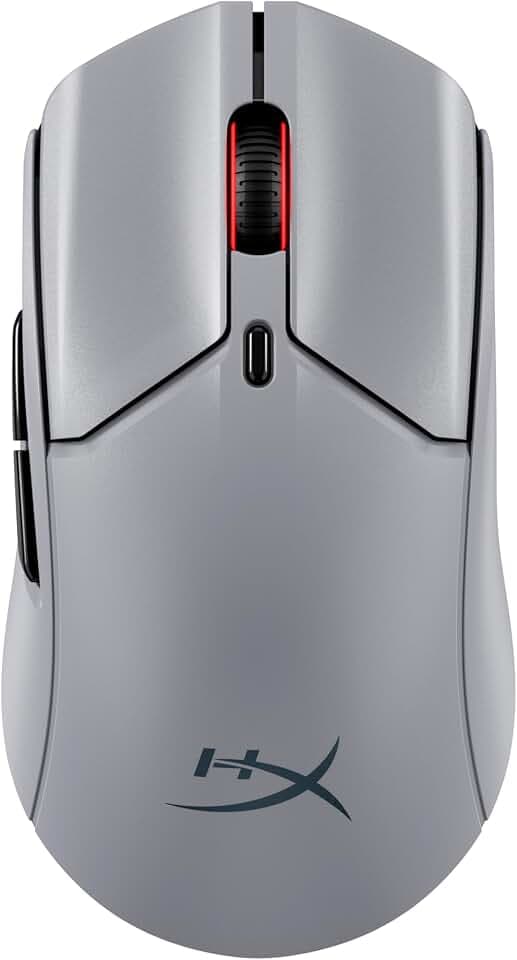 HyperX Pulsefire Haste 2 Pro – 4K Wireless-Gaming-Maus, Ultrapräzises Tracking, Optische HyperX Switches, 26.000 DPI, RGB, Leichtgewicht 61 g, Bis zu 90 Stunden Akkulaufzeit, USB-C, Bluetooth, Grau