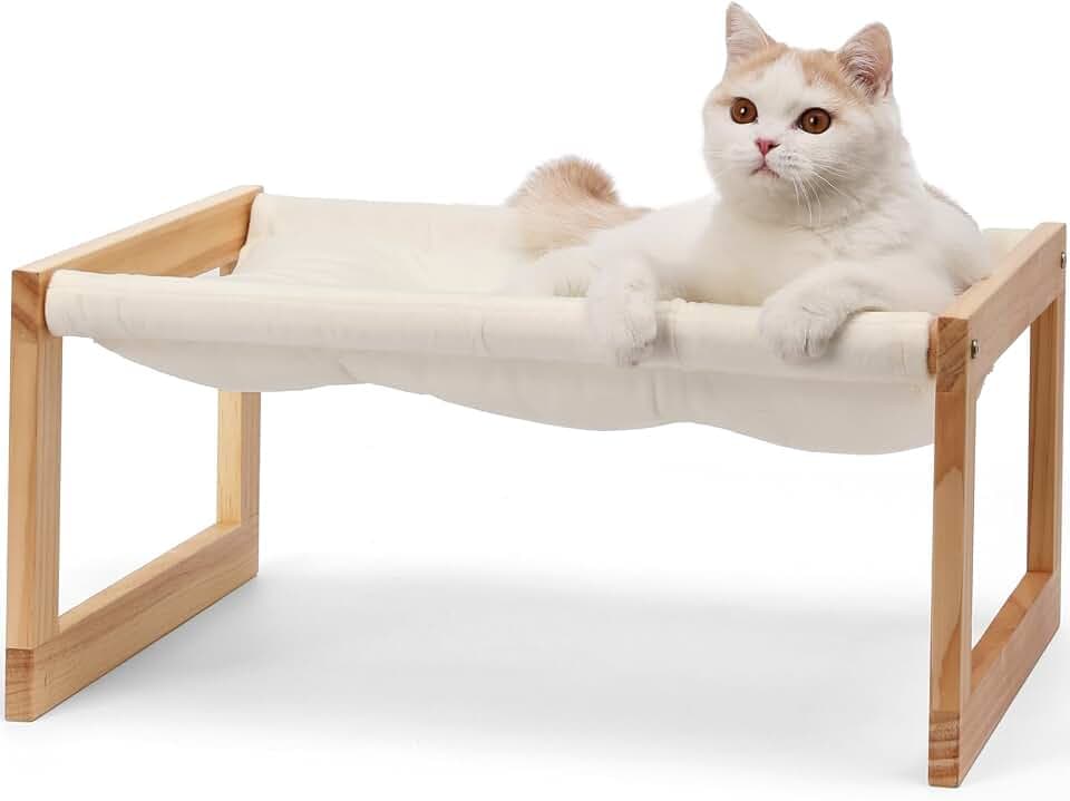 FUKUMARU Large Cat Hammock, Raised Dog Bed for Indoor and Outdoor, Washable